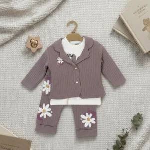 Baby Bebek Papatya Nakışlı Fitilli 3'LÜ Takım DGK 03