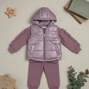 Baby Şişme Yelekli 3’lü Kız Çocuk Eşofman Takımı DGK 07